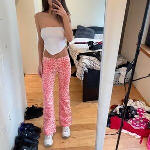 Moschino Pink Patterned Flare Pants